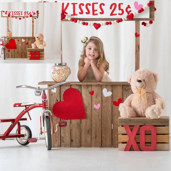 INSTANT DOWNLOAD - Kissing Booth Digital Backdrop - Digital Background for PS & PSe - Digital Backdrop -  Photoshop Composites