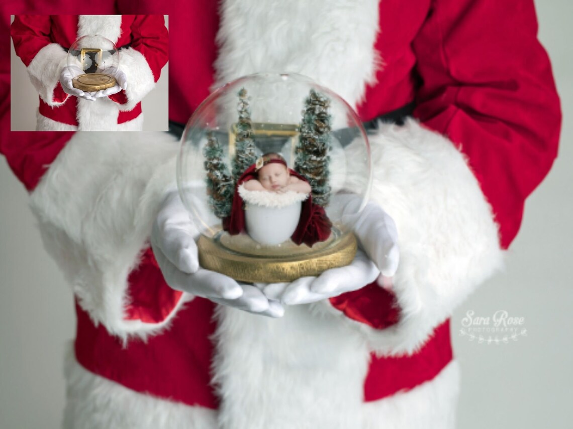 INSTANT DOWNLOAD Santa Snow Globe Digital Background for PS - Etsy
