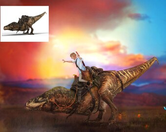 T-REX OVERLAY para Ps e Pse - Imagem de dinossauro Tiranossauro - Photoshop - Composto
