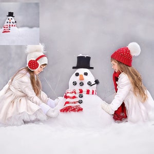 INSTANT DOWNLOAD - Snowman - Winter Digital Background for PS & PSe - Digital Backdrop - Photoshop -  Photoshop Composites