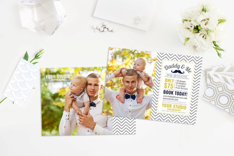 INSTANT DOWNLOAD Daddy & Me Mini Session Marketing Templates image 1