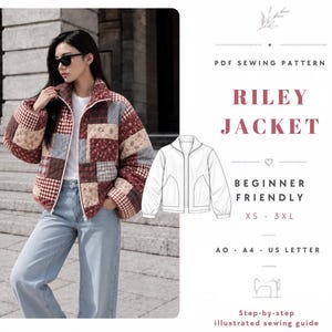 Jacket Sewing Pattern for Women | Coat Pattern | Sewing Patterns | Women Sewing Pattern Patchwork | Beginner Jacket, Quilted Jacket