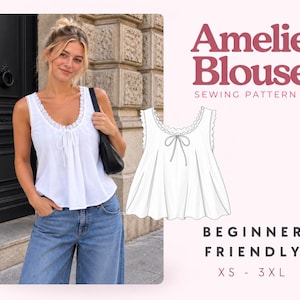 Top Sewing Pattern | Women Sewing Pattern | Blouse Pattern | Top Pattern | Sewing Patterns for Beginner Top | Summer Top