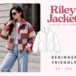 Jacket Sewing Pattern for Women | Coat Pattern | Sewing Patterns | Women Sewing Pattern Patchwork | Beginner Jacket, Quilted Jacket