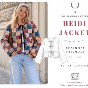 Patron de couture pour veste | Patron de manteau | Patrons de couture | Patron de veste | Manteau de veste de patron de couture pour femmes | Veste pour débutant, Veste matelassée