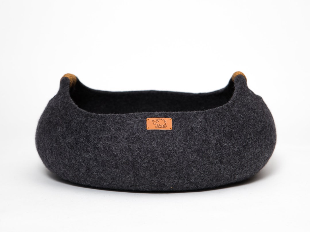 Cat Bed Cat House Cat Cave Basket Felted Cat Bed Etsy