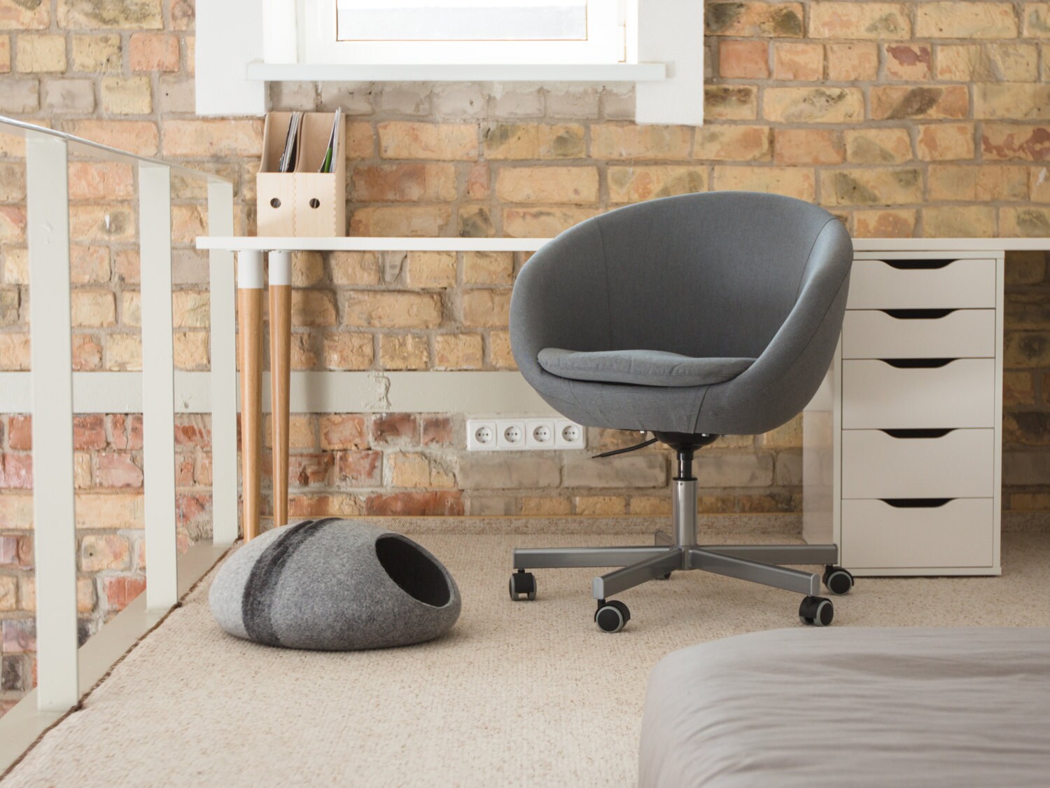 Chat Lit/Cat Cave/Cat House/Gris/Gris Clair Feutrée Chat Grotte