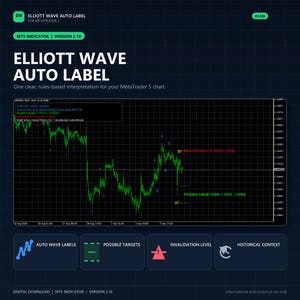 Elliott Wave MT5 Indicator | Auto Labels, Targets and Invalidation for MetaTrader 5