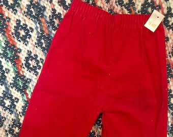 1970s Deadstock vintage red corduroy pants Sz 18 mo