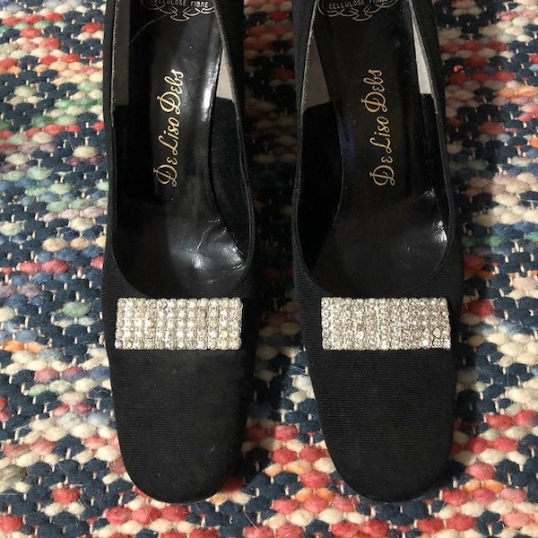 Rhinestone Low Heels Etsy