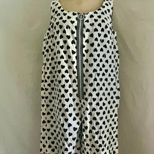 1960s vintage heart print mod romper sz xl/xxl