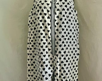 1960s vintage heart print mod romper sz xl/xxl