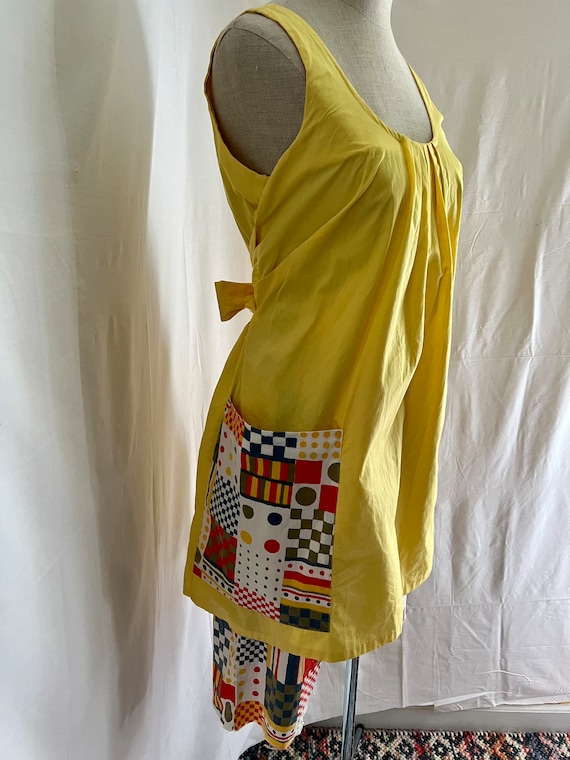1950s vintage yellow cotton shorts & mini dress s… - image 3