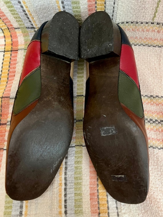 1960s/70s leather patchwork loafers Sz 8 narrow - image 4