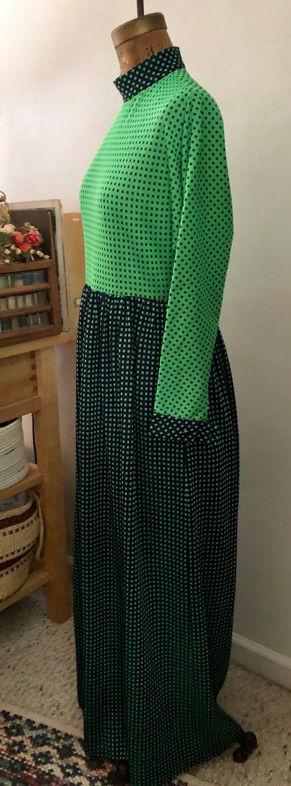 1970s Kimberely vintage two tone maxi dress Sz M - image 4