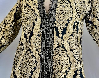 1960s Gold lurex Moroccan caftan/sz s-l