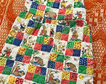 1970s vintage Winnie the Pooh quilted overalls Sz 6/7