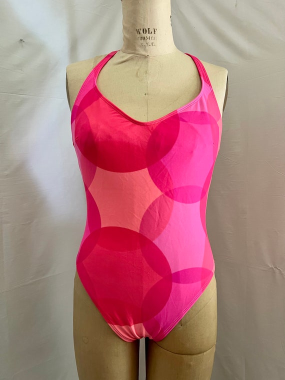 1990s vintage Deadstock hot pink one piece tank sw