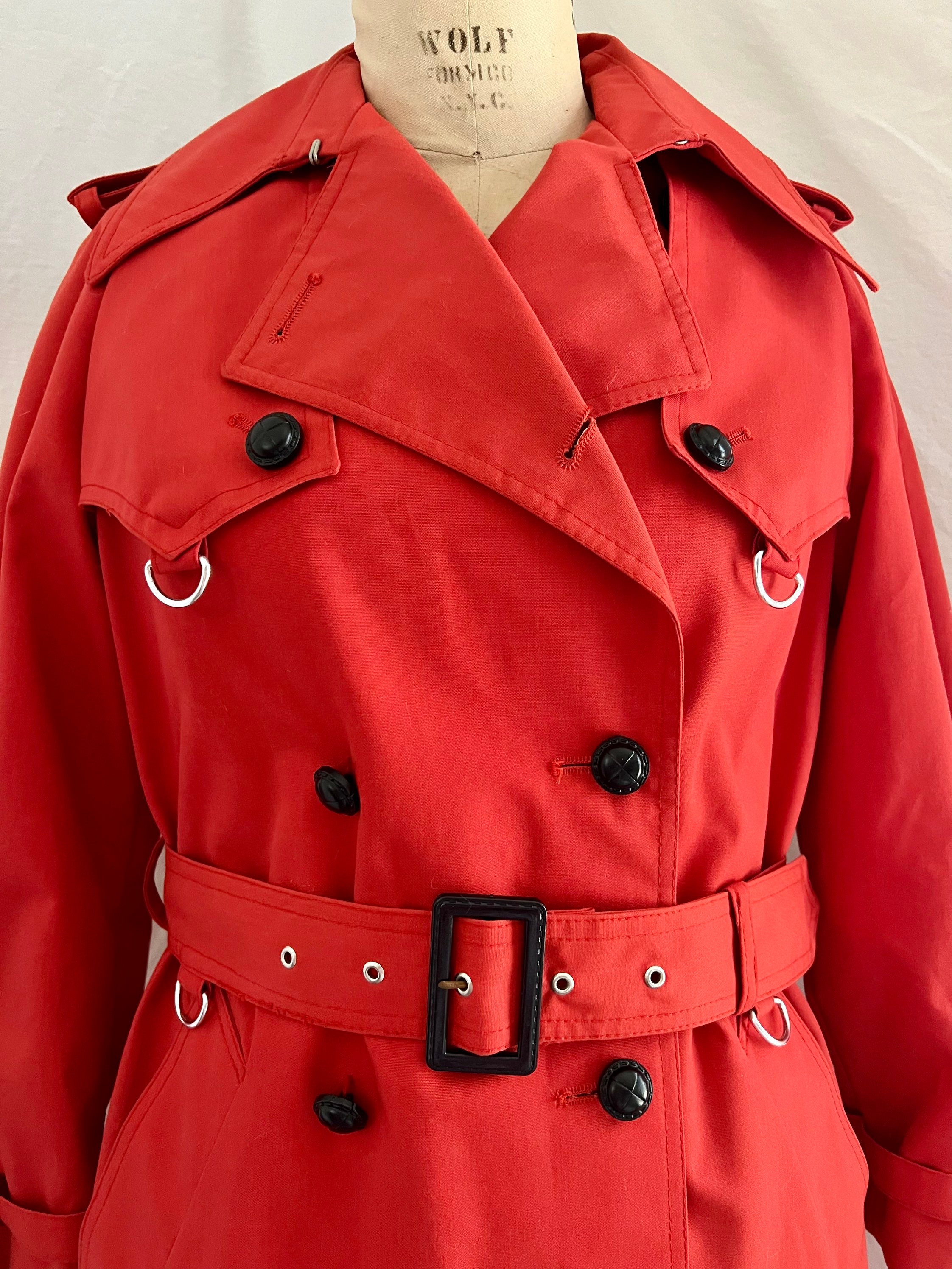 Red Coat for Men  Double Breasted Belted Coat - Jackets Masters