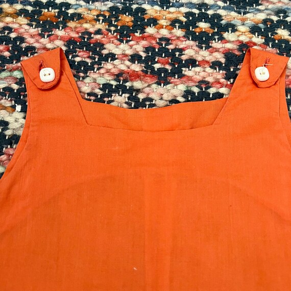 1960s vintage cotton orange summer tent dress/tun… - image 2