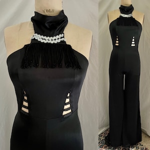 1970s vintage cutout black jumpsuit Sz xs/s