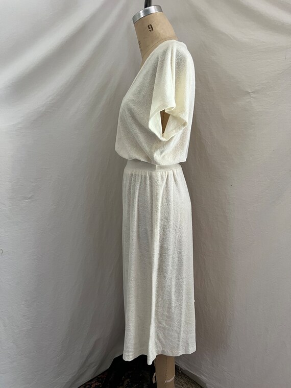 1970s vintage white terry cloth dress Gem