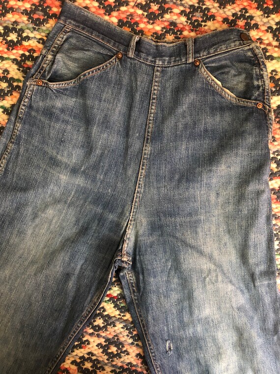 1940s/50s vintage workwear side zip denim jeans W2