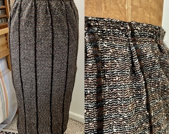 80-tals vintage texturerad Missoni stickad pennkjol storlek m/l 44