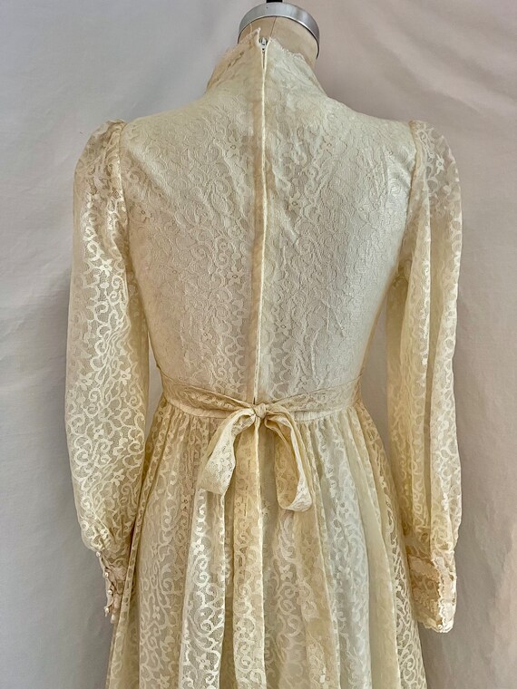 1970s vintage cream lace Gunne sax prairie maxi dress… - Gem
