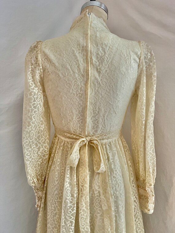 1970s vintage cream lace Gunne sax prairie maxi d… - image 5