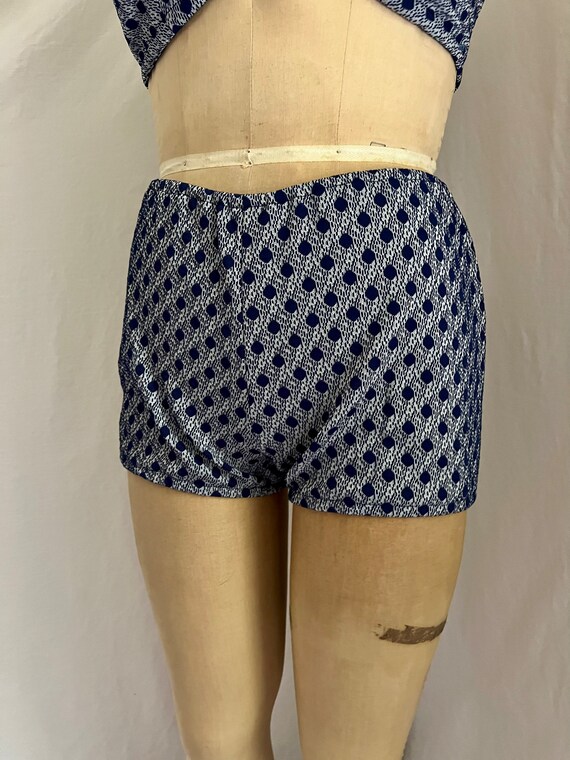 1960s/70s vintage handmade printed blue poly biki… - image 5