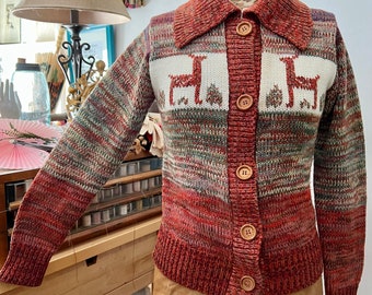 Llama Cardigan - Etsy