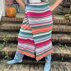 1980s Missoni Italian designer vintage woven knit midi wrap skirt xs-l