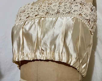 Antique satin corset cover sz s/m