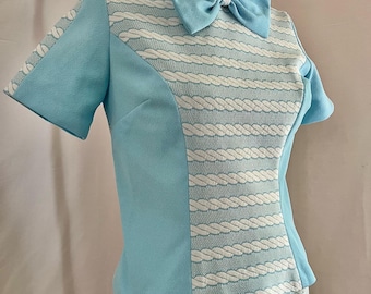 1960s/70s vintage blouse and skirt matching set xs/s/m