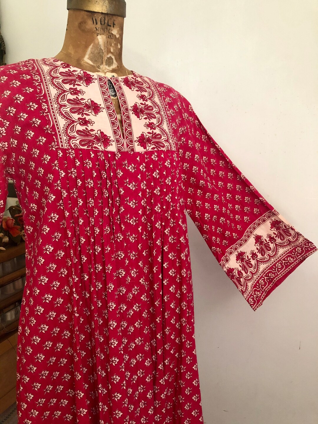 1970s Vintage Ramona Rull Indian Cotton Block Print Maxi Dress - Etsy