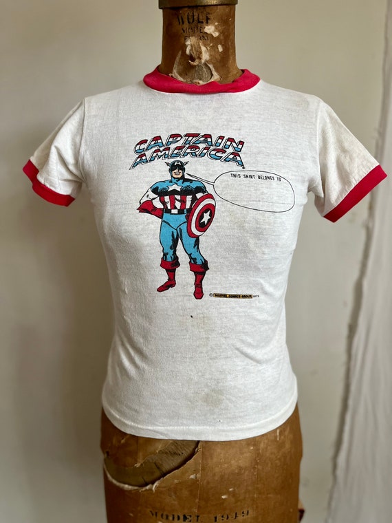 1970s rare captain American ringer tshirt Sz 10/12
