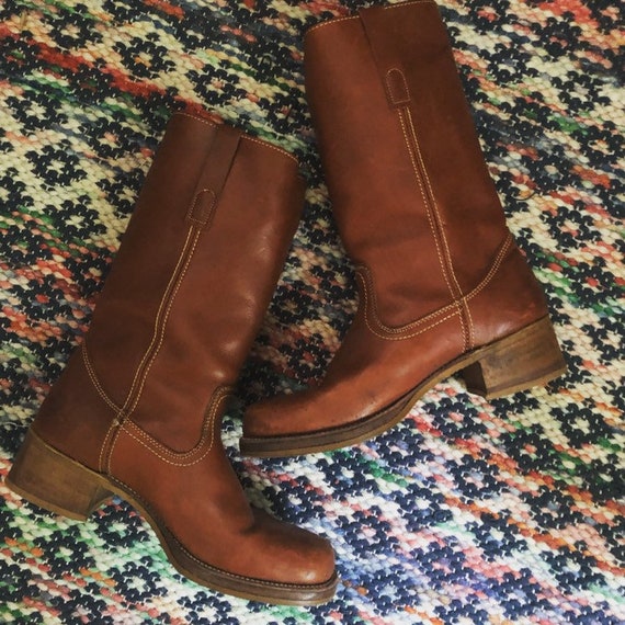 Awesome 1970s Campus Leather boots MENS 9.5/WOMENS