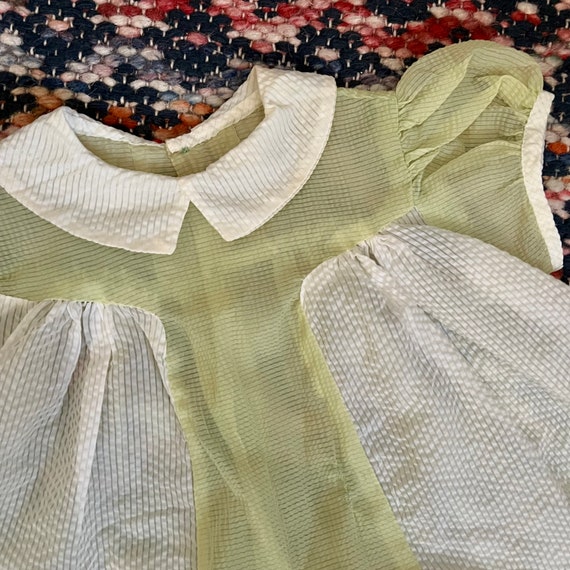 1960s/70s two tone white and green sheer baby dre… - image 2