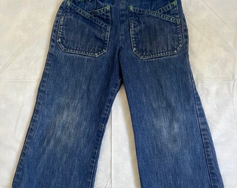 1970s kids denim jeans pull on style