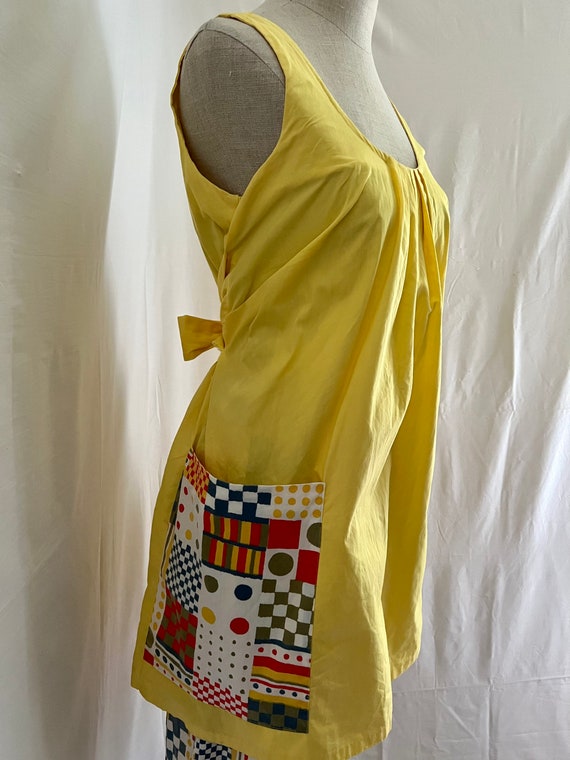 1950s vintage yellow cotton shorts & mini dress s… - image 6