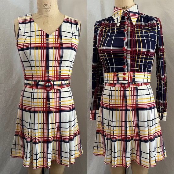 1970s exquisite colorful striped jacket and dress… - image 2