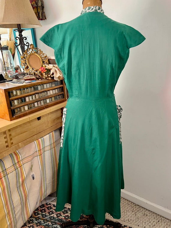 1950s true vintage sanforized cotton green day dr… - image 4