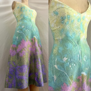 Vintage Lillie Rubin watercolor slip dress Sz xs/s