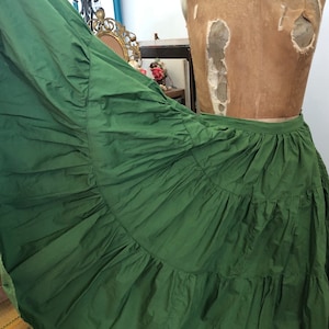 1950s cotton tiered peasant circle skirt Sz xs-s