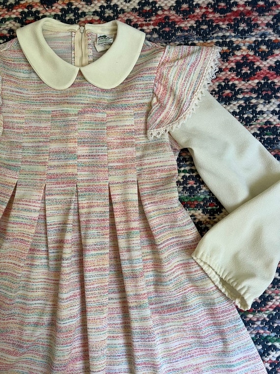 1970s ruffled girls dress Sz 12