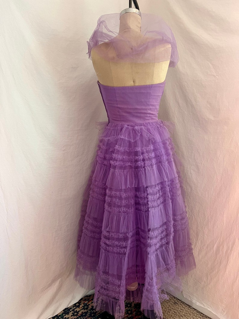 1950s vintage tulle cupcake prom dress sz s zdjęcie 7