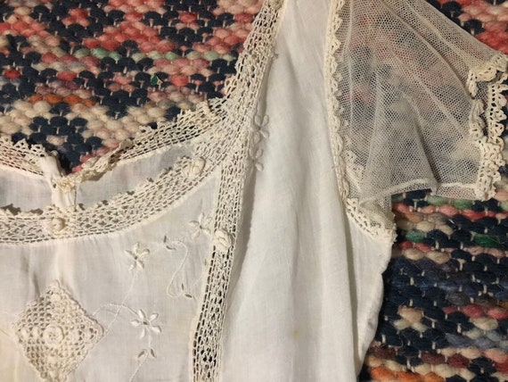 Beautiful 1900s/1910s Edwardian lawn dress white w