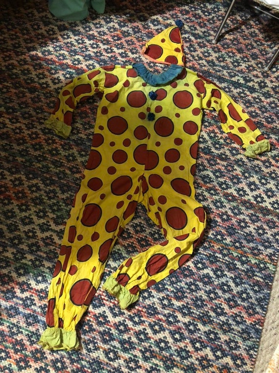 1920s clown costume /jumpsuit with hat sz xs/s