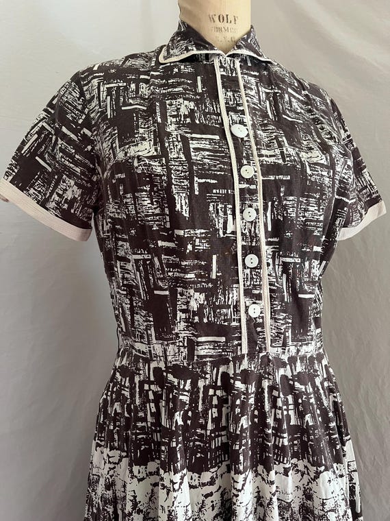 1940s/50s abstract cotton new look day dress/s/m - image 3